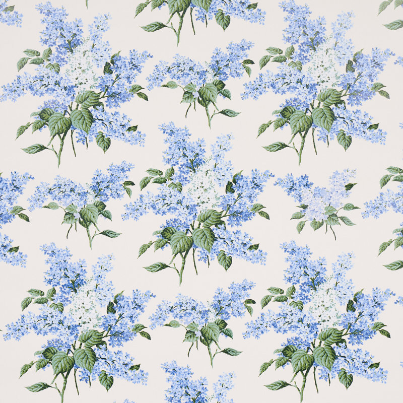 Schumacher x Johnson Hartig Proust'S Lilacs Wallpaper, Blue