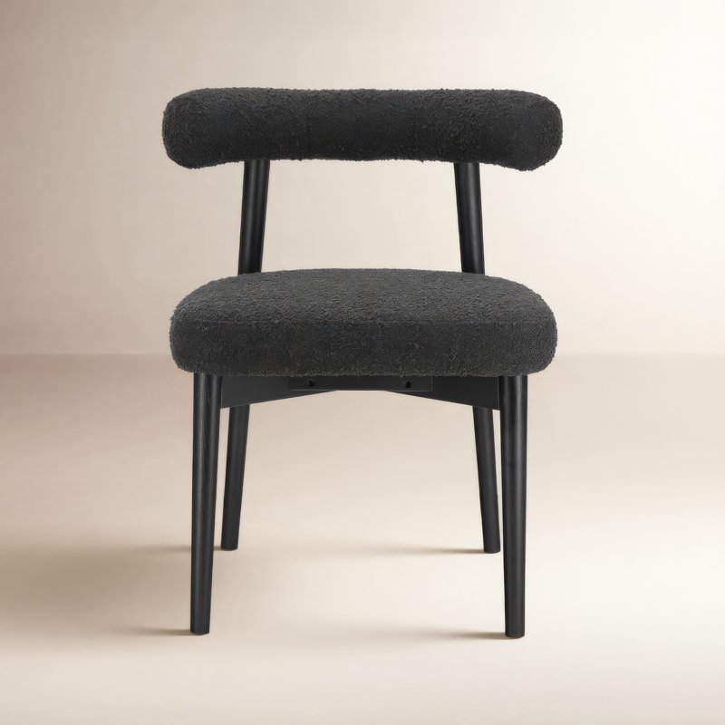 Kason 18.5'' H Upholstered Ash Side Chair, Black, Black