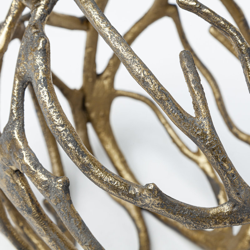Pande Abstract Figurines & Sculptures, Gold, 4.75" H x 4.75" W x 4.75" D