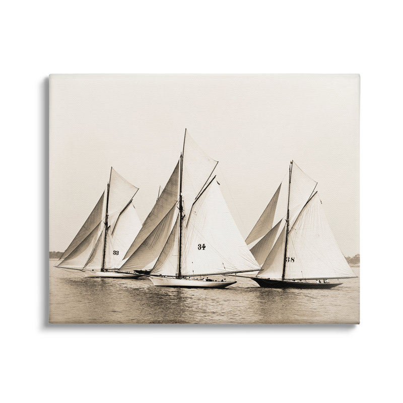 Flotte de voilier rétro encadrée Az-991, Giclée encadrée noir minuit, H 24 po x l 30 po x P 1,5 po