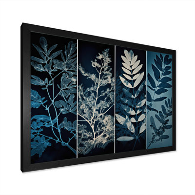 «Barrview Retro Wildflowers In Shades Of Blue III», reproduction sur toile