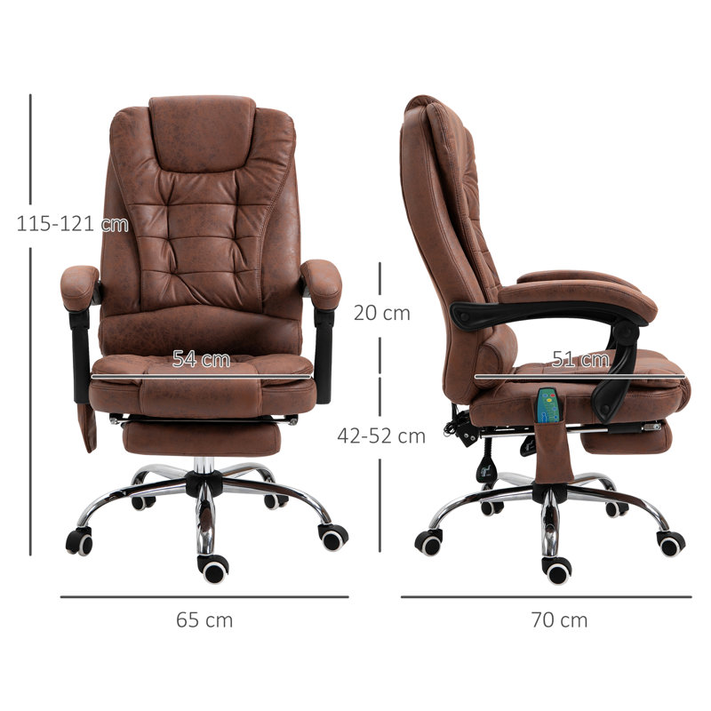 Barkett Upholstered Executive Chair with Massage Feature, Brown