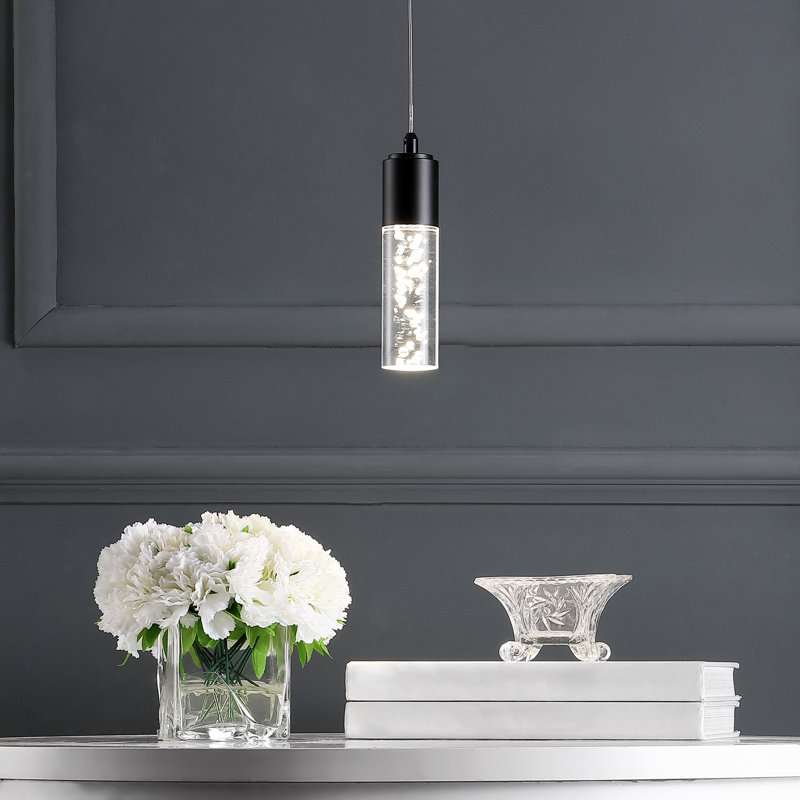 Luminaire suspendu cylindrique à 1 lumière DEL Octa, Noir