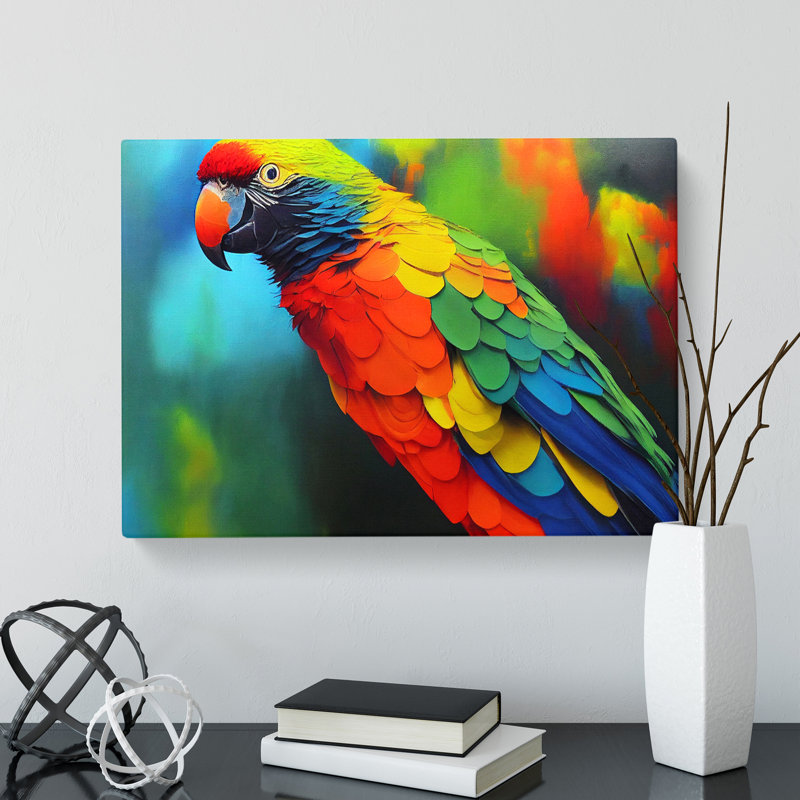 Colourful Parrot Portrait Vol.1 - Wrapped Canvas, 35cm H x 50cm W x 3cm D