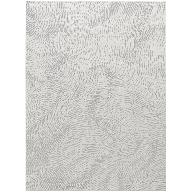 Alim Abstract Machine Made Area Rug, Rectangle 274 x 366 cm, Grey