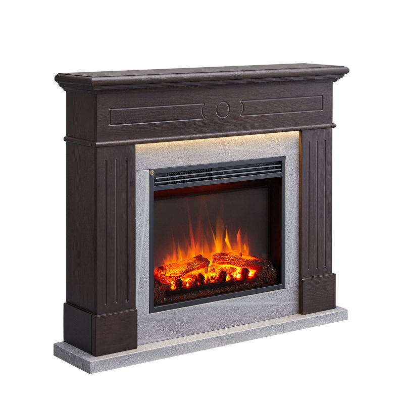 EVERLEIGH FLAMME 110cm W Electric Fireplace, Espresso Oak