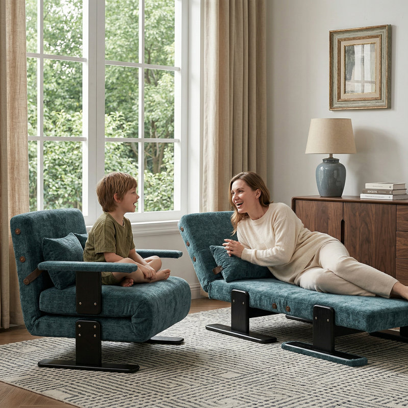 1 Seater Chenille Sofa Bed