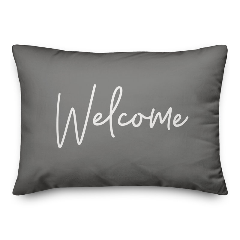 Outdoor Throw Pillow, Gray