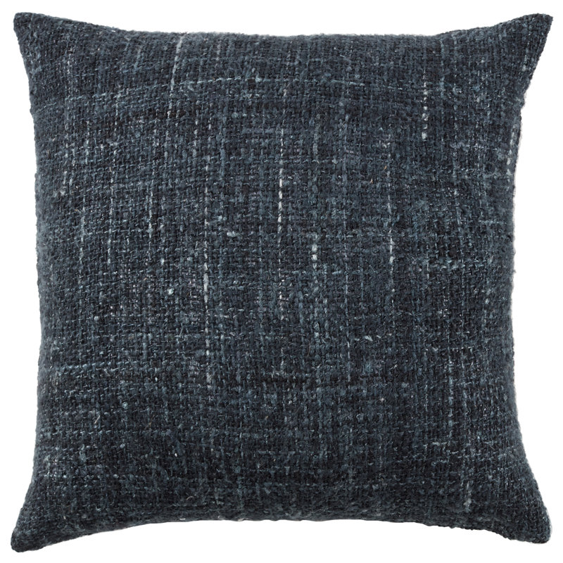 Handwoven Black and Gray Cotton Chevron Pillow 16" x 24"