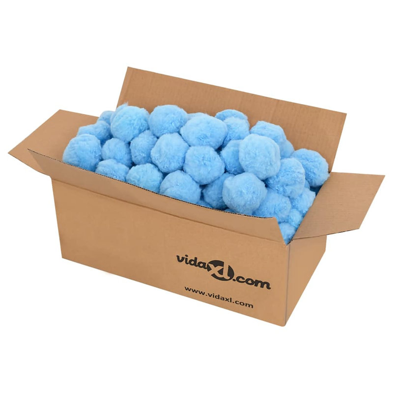 vidaXL Odor Removal Pool Filter Balls Polyethylene Beach Filter Fiber Ball, Blue