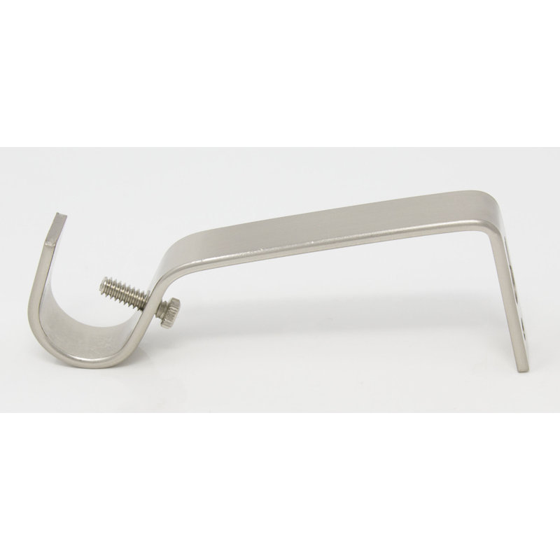 Support de fixation pour rideaux non réglable Perryville, Acier brossé, H 4 po x l 1,375 po x P 1 po