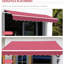 Auvent de terrasse de 10 pi x 8 pi avec résistance à l'eau, cadre en aluminium et fonctionnement manuel, parasol de patio rouge pour balcon, protection de cour, manivelle, terrasse, balcon