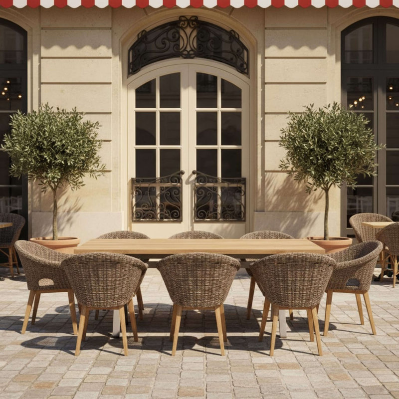 Alura Padua Outdoor Teak Dining Set, 8
