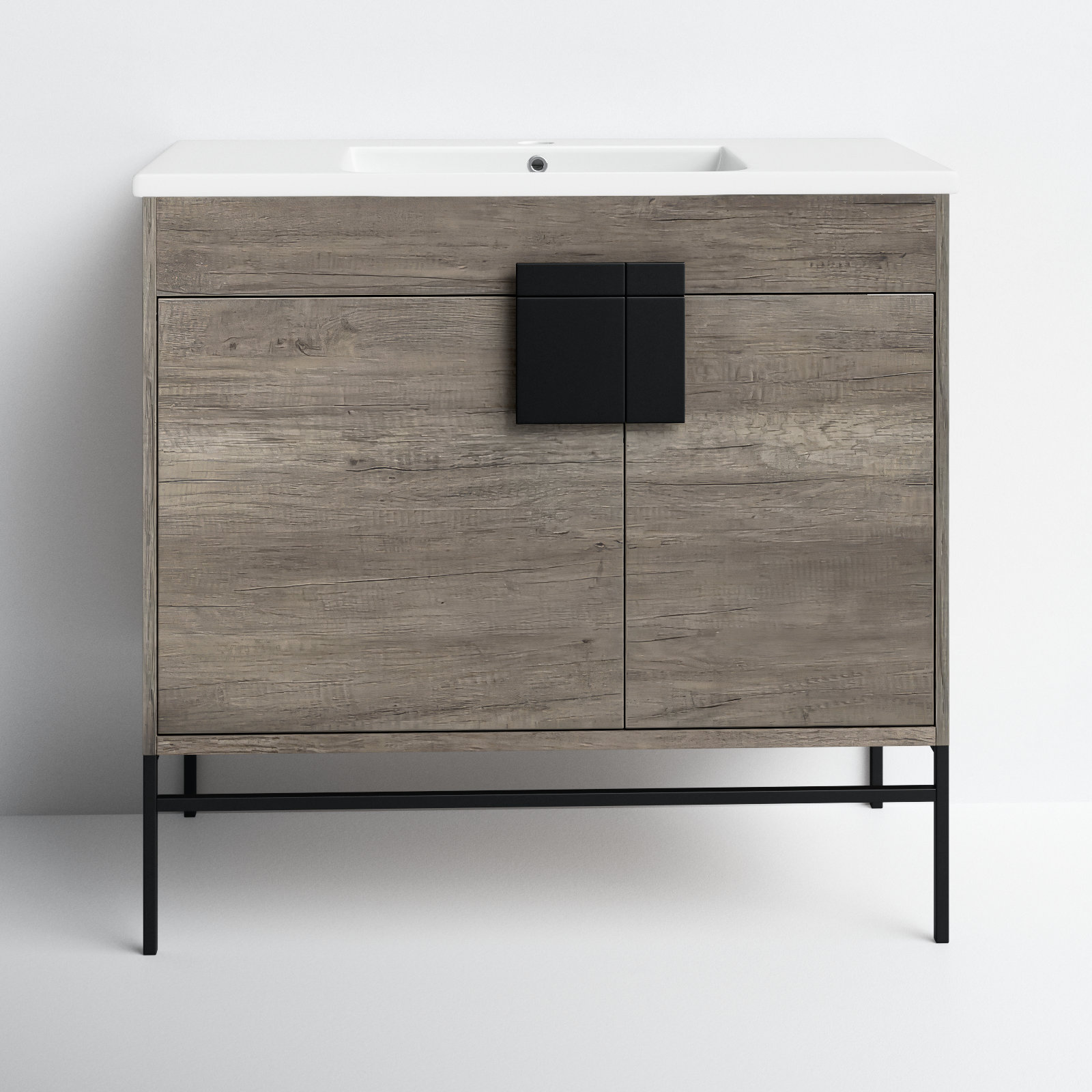 Maisie 36'' Single Bathroom Vanity, Black Matte, Gray