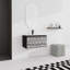 Meuble-lavabo flottant mural avec lavabo en céramique et porte d'armoire à fermeture en douceur