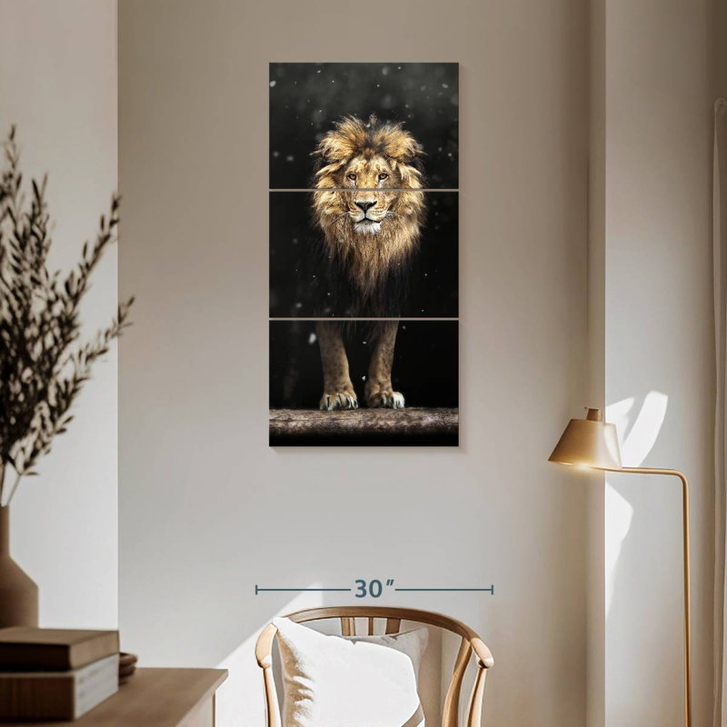 Lion sombre, H 62 po x l 30 po