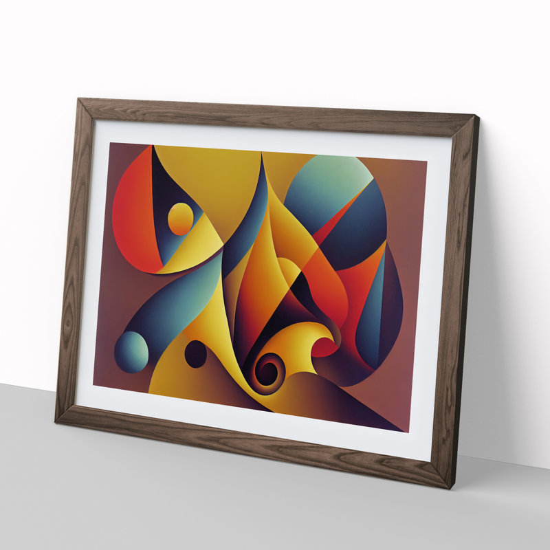 Surreal Vol.6 Abstract - Single Picture Frame Print, 46cm H x 64cm W x 2cm D, Walnut Framed
