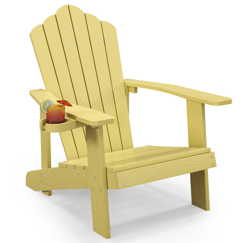 Chaise Adirondack en plastique Gumbert, Jaune