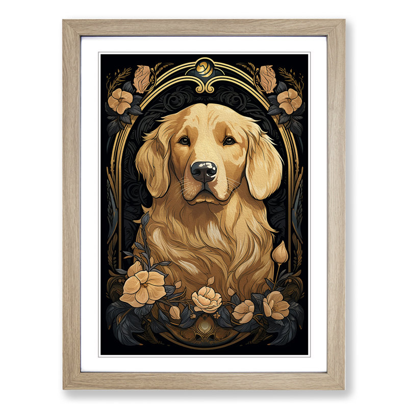 Golden Retriever Nouveau - Framed Print