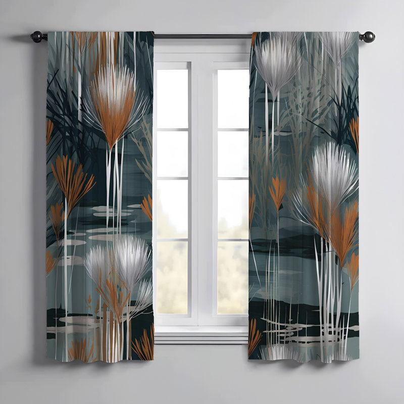 Paire de rideaux semi-transparents en polyester Emeral, L 56 po x L 78 po