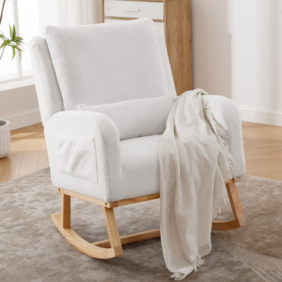 Rocking Chair with Supportive Lumbar Pillow