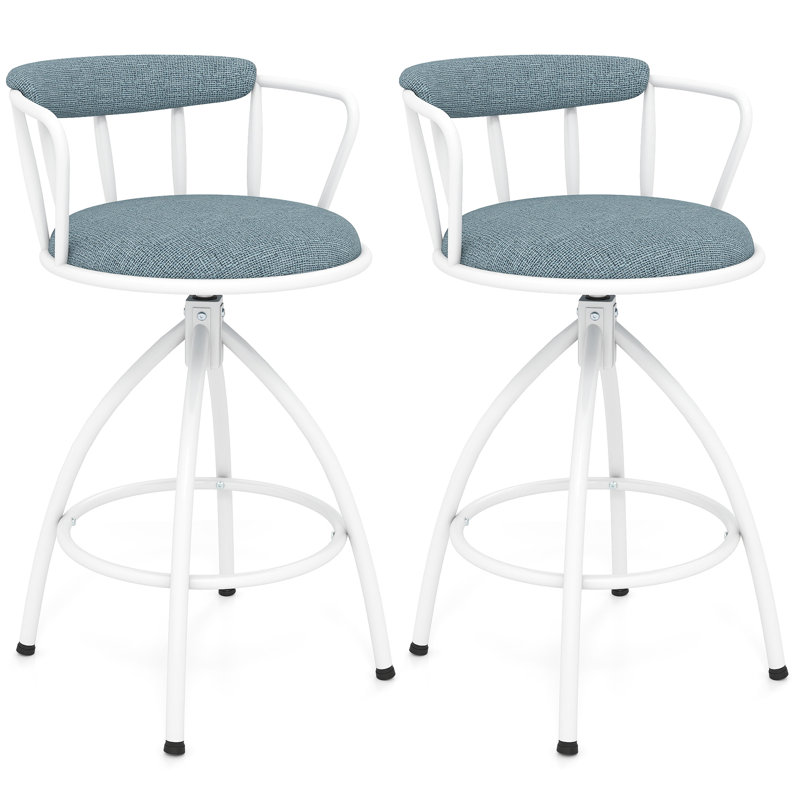 Swivel Upholstered Counter Stool with Metal Frame