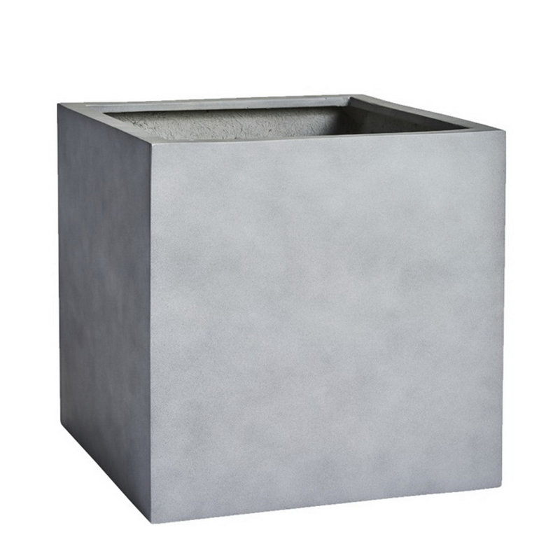 Pot de fleurs en pierre Aquita, H 18 po x l 18 po x P 18 po, Gris