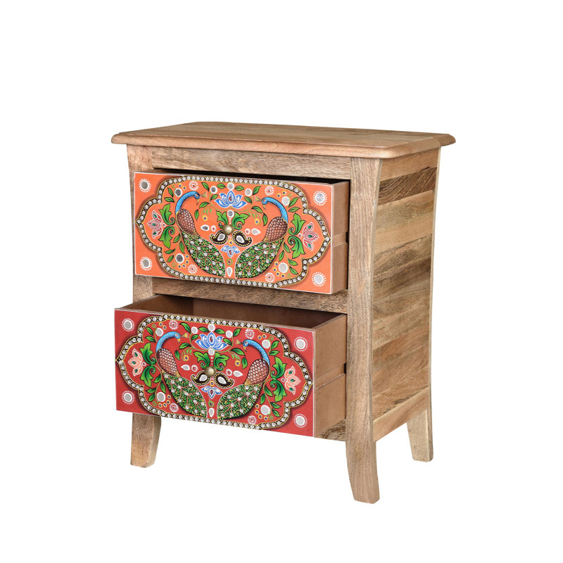 Dennie 53cm W Solid Wood Bedside Table
