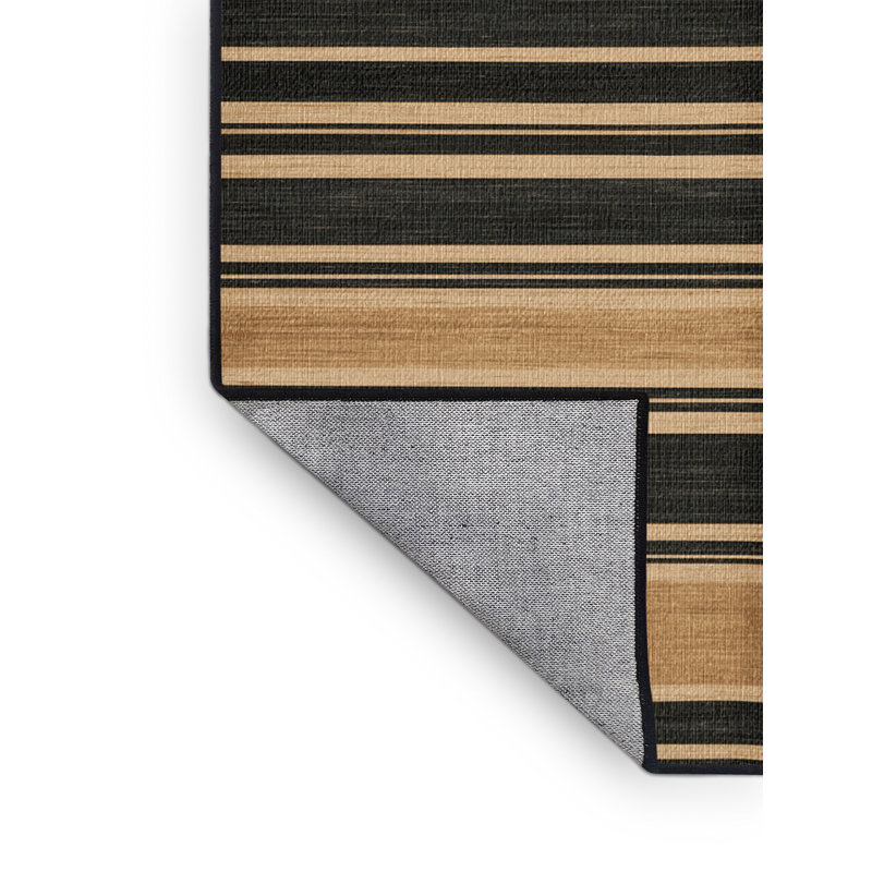  Tapis lavable rayé gris foncé amande, Tapis de couloir 2 pi x 5 pi