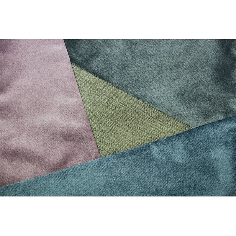 Epicurus Patchwork Square Cushion, 43 x 43cm, Petrol Blue/Heather