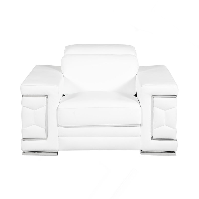 Chaise en cuir fleur, Blanc
