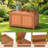 52 Gallon Wood Deck Box with Flip Top Teak Oil Finish Pool Supplies Cushions
