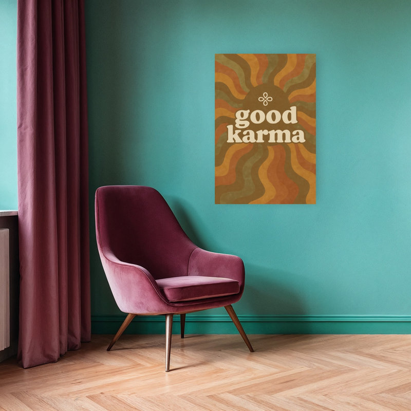 «Karma Waves», impression rétro d'art mural rétro, 36" H x 24" W