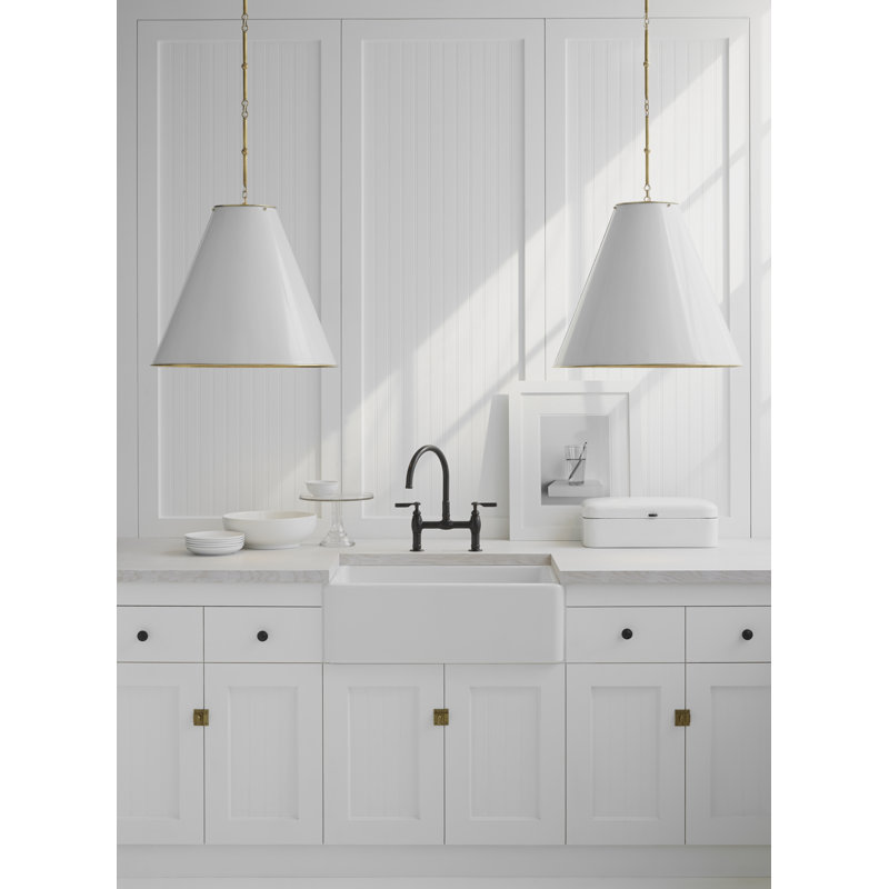 Thomas O'Brien Goodman Large Hanging Lamp, Bronze, Bronze