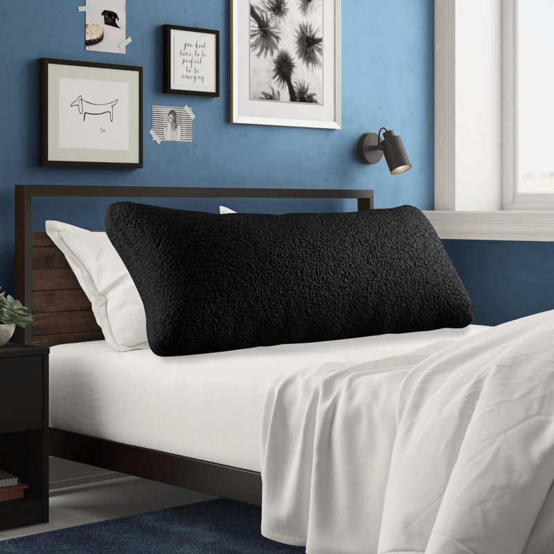  Housse de sherpa pour corps - taie d'oreiller en sherpa avec fermeture à glissière, Noir