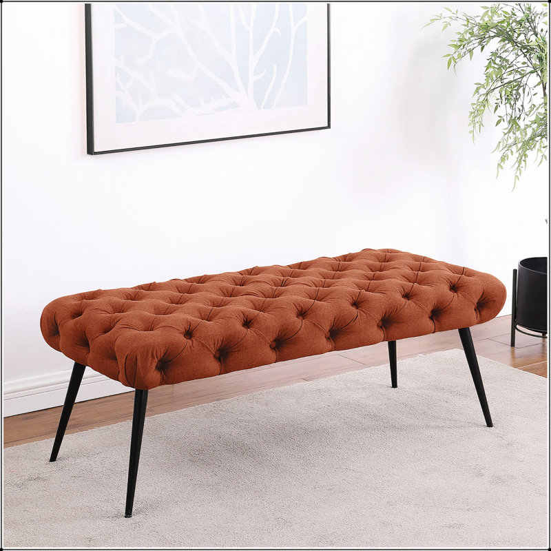 Banc rembourré et capitonné, Rouille