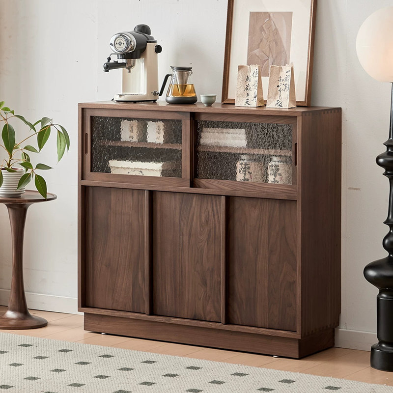 Petite armoire d'appoint en verre sur pied
