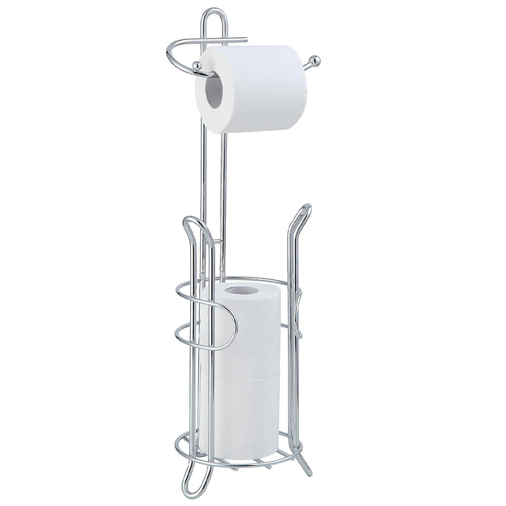 Bathroom Toilet Tissue Paper Roll Storage Holder Stand with Reserve Area for Mega Rolls SunnyPoint 