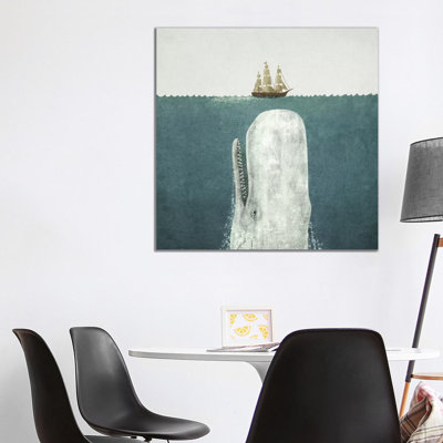 White Whale Square 1 Piece Wrapped Canvas Wall Art