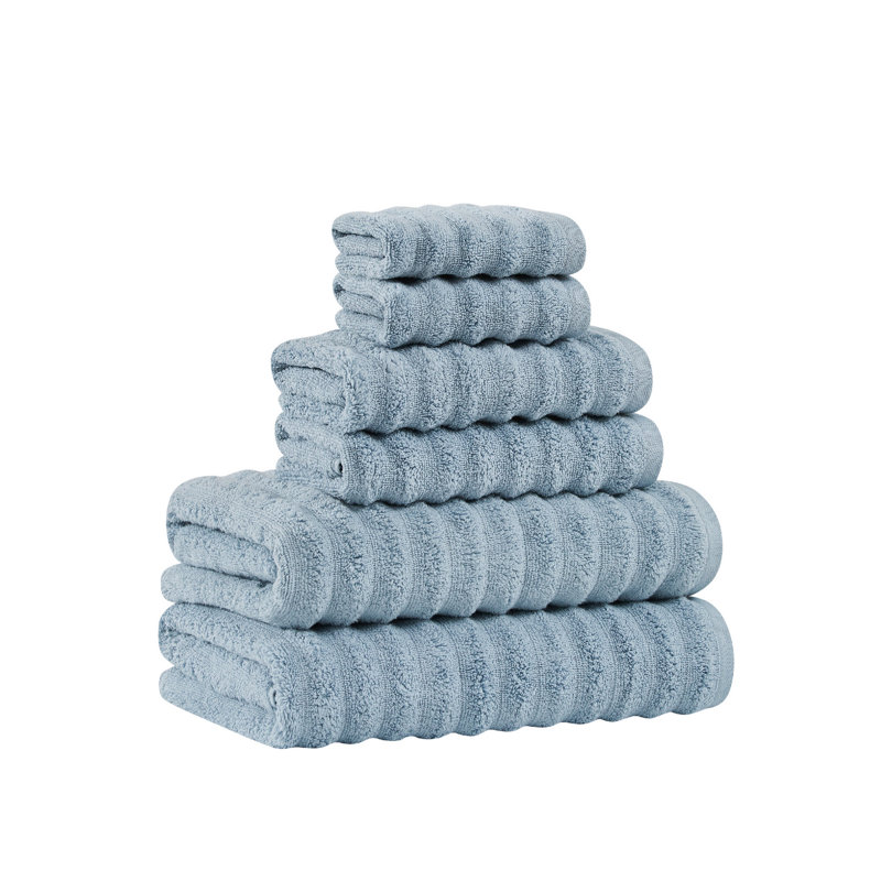 Ensemble de 6 serviettes Camren, Bleu clair