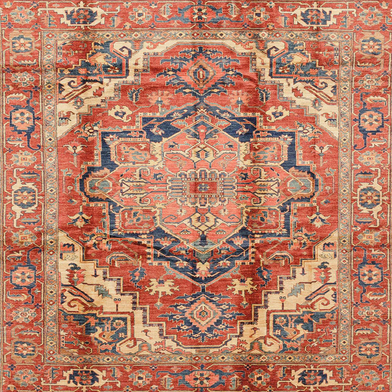 Tapis abstrait moderne 4009, Carré 8 pi