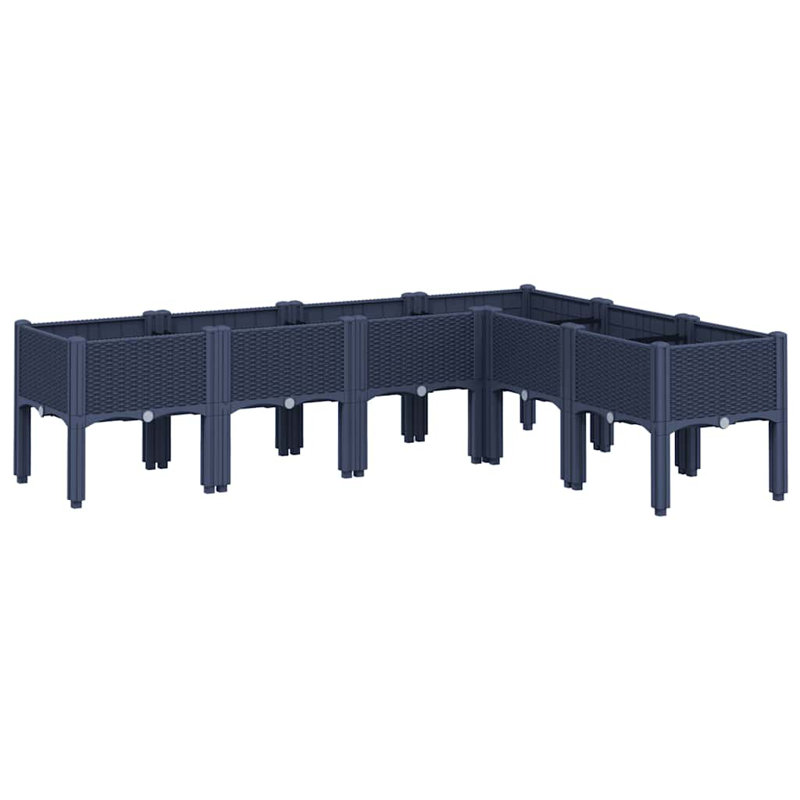 Ajkun Planter Box, Blue Grey