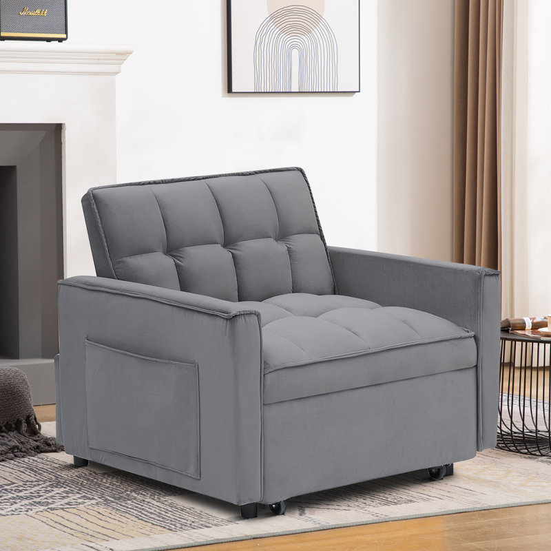 High quality multifunctional sofa futon with adjustable backrests, Dark Gray