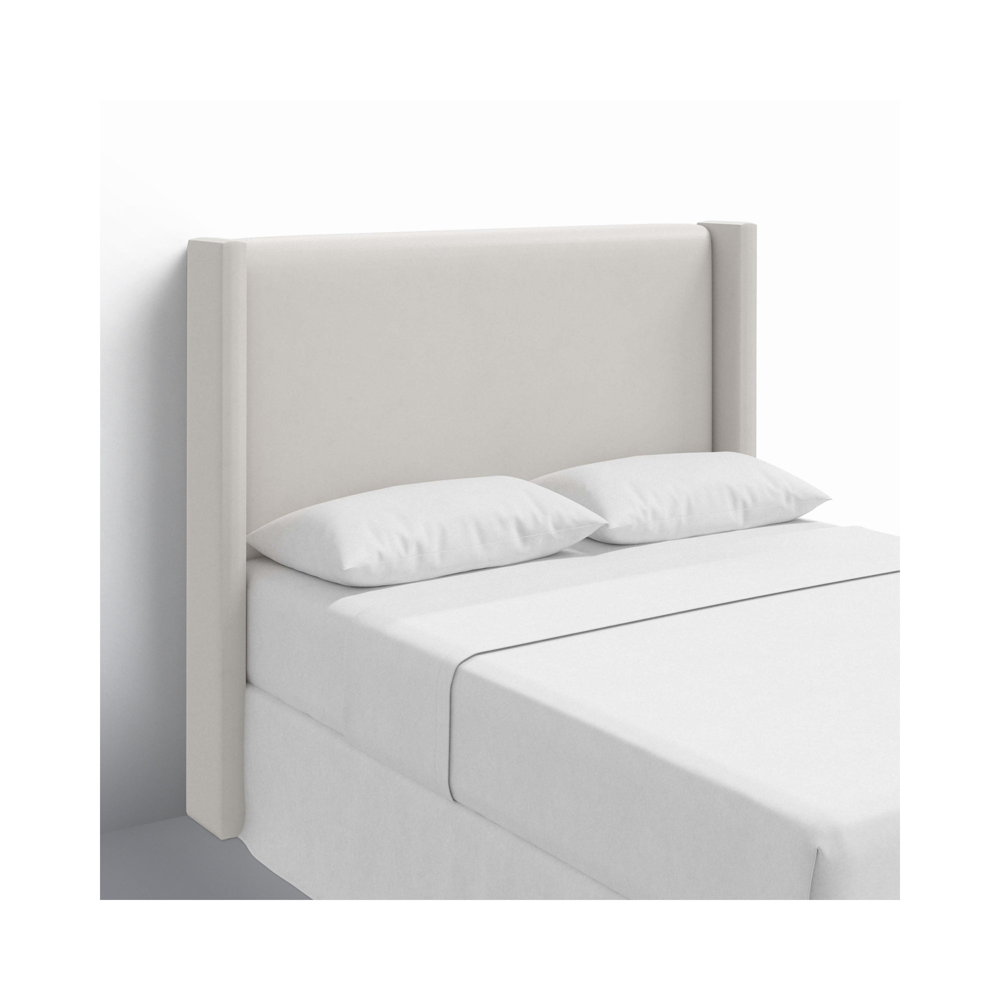 Hanson Upholstered Headboard, California King, Bella Light Gray Performance Velvet