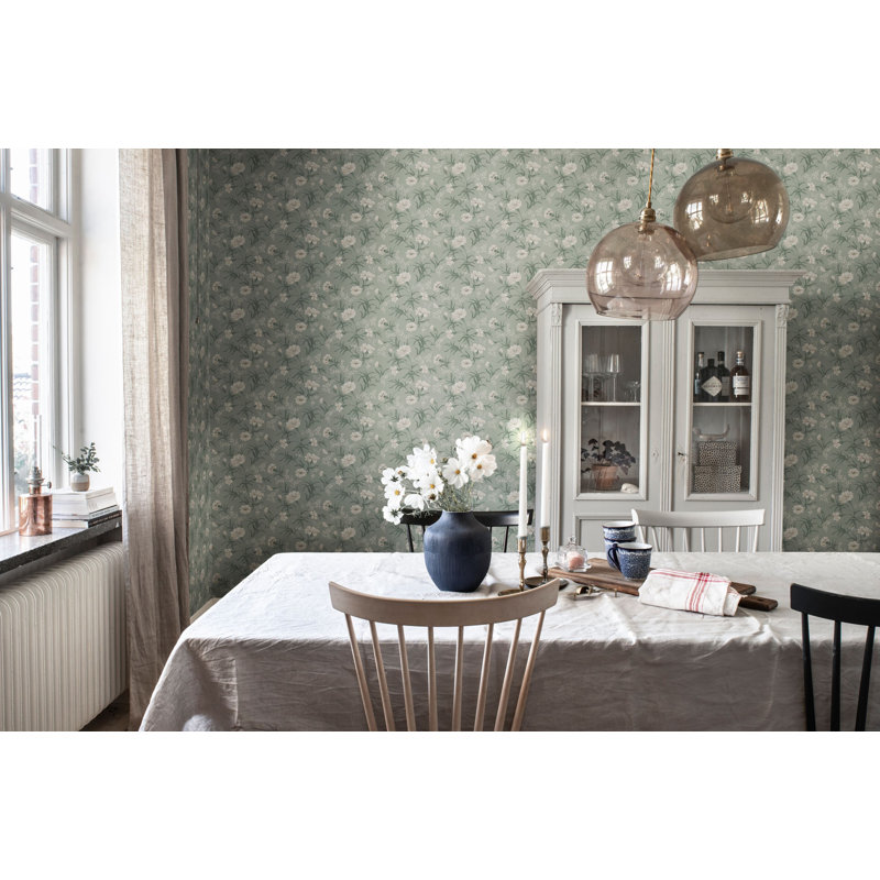 Lofstad Floral Wallpaper Roll, Garden Green