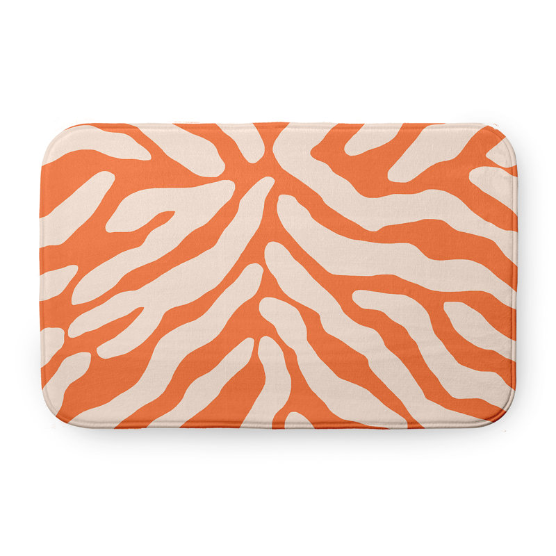 Tapis de bain Flora and Fauna, L 21 po x L 34 po, Orange