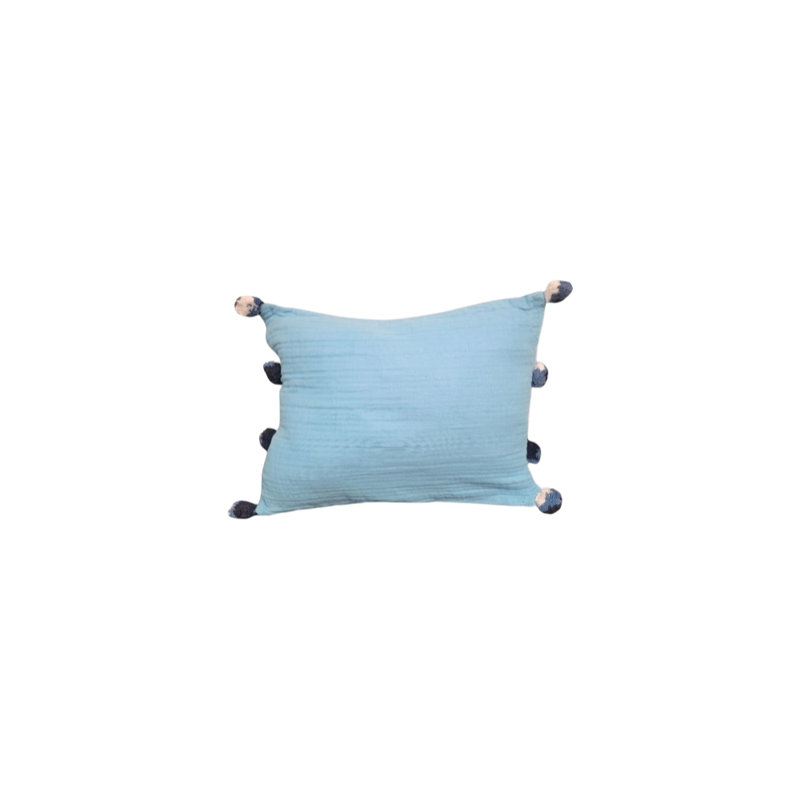 Ls Romy Muslin Pillow , Sky Blue