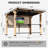 8'x10' Solid Cedar Wood Outdoor Bar & Grill Gazebo, Built-in Power Outlets & TV Mount for Backyard Deck Garden BBQ Parties-129906946