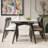 Sintered Stone Solid Wood Ash black and white Dining Table-227685619
