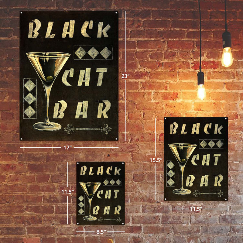 «Black Cat Bar», impression sur métal